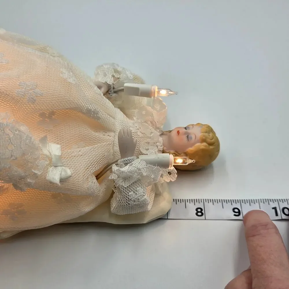 Vintage 70's Porcelain Angel Lighted‎ Tree Topper 10